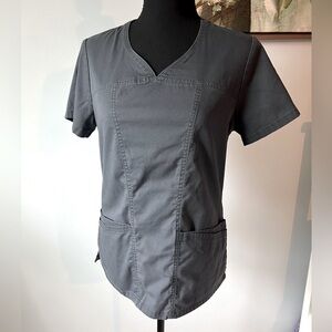 XS Buttersoft Charcoal Gray Scrub Top